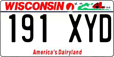 WI license plate 191XYD