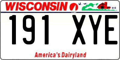 WI license plate 191XYE