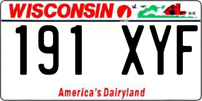 WI license plate 191XYF