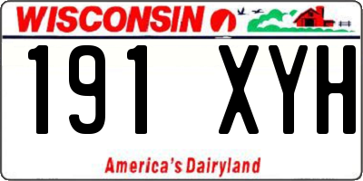 WI license plate 191XYH