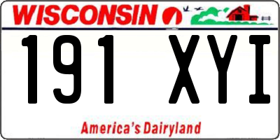 WI license plate 191XYI