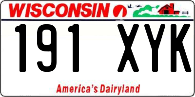 WI license plate 191XYK