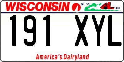 WI license plate 191XYL
