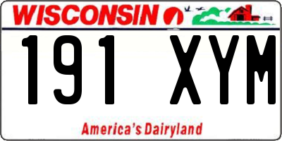 WI license plate 191XYM