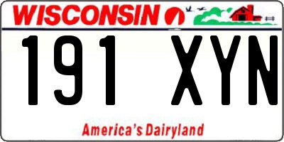 WI license plate 191XYN