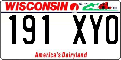 WI license plate 191XYO