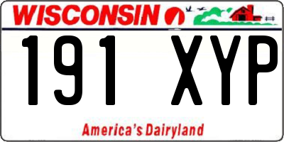 WI license plate 191XYP