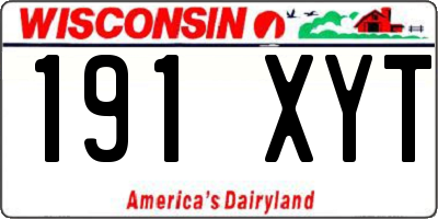 WI license plate 191XYT
