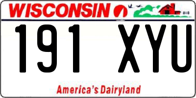 WI license plate 191XYU