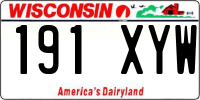 WI license plate 191XYW