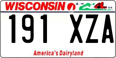 WI license plate 191XZA