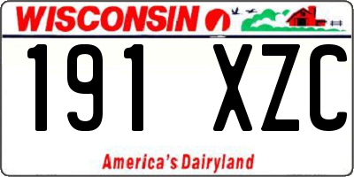 WI license plate 191XZC