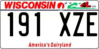 WI license plate 191XZE