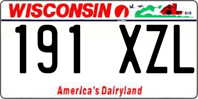 WI license plate 191XZL