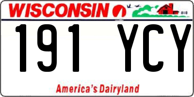 WI license plate 191YCY