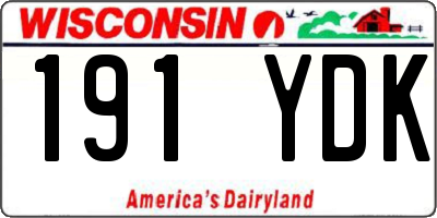 WI license plate 191YDK