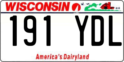 WI license plate 191YDL