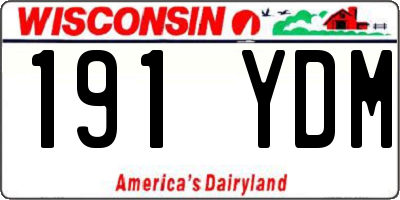 WI license plate 191YDM