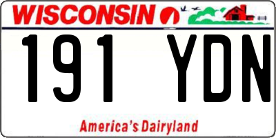 WI license plate 191YDN