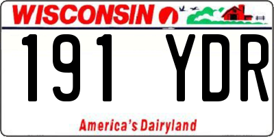 WI license plate 191YDR