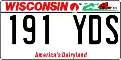 WI license plate 191YDS