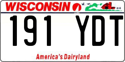 WI license plate 191YDT