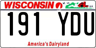 WI license plate 191YDU