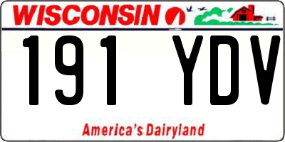 WI license plate 191YDV