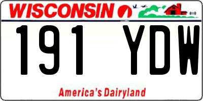 WI license plate 191YDW