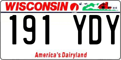 WI license plate 191YDY