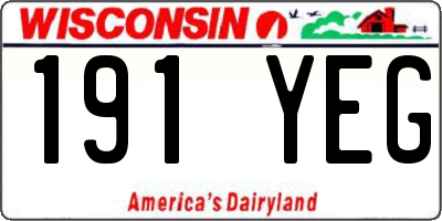 WI license plate 191YEG