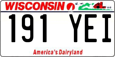 WI license plate 191YEI