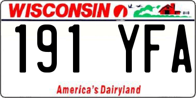 WI license plate 191YFA