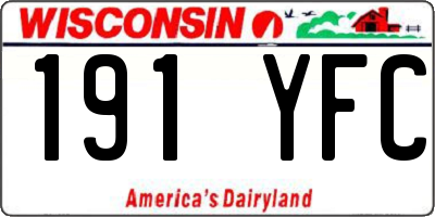 WI license plate 191YFC