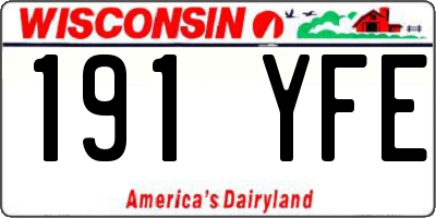 WI license plate 191YFE