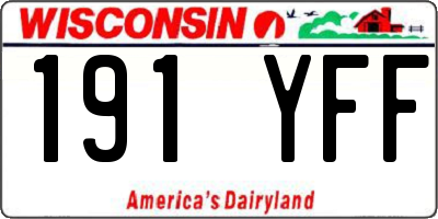WI license plate 191YFF