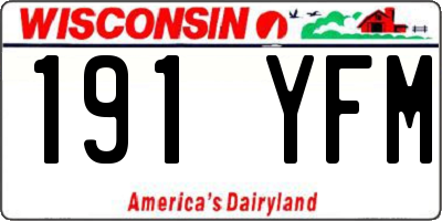 WI license plate 191YFM
