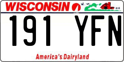 WI license plate 191YFN