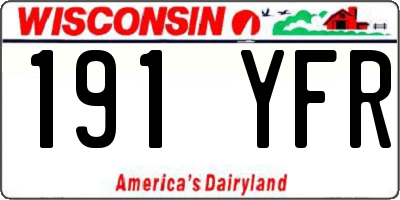 WI license plate 191YFR
