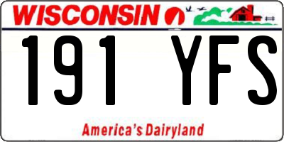 WI license plate 191YFS