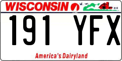 WI license plate 191YFX