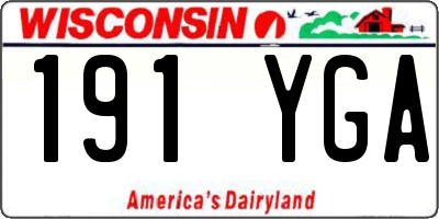 WI license plate 191YGA