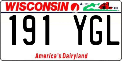 WI license plate 191YGL
