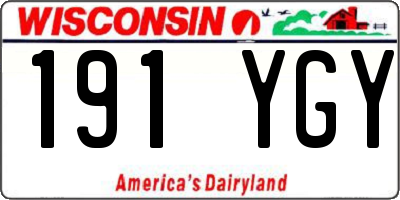 WI license plate 191YGY