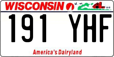 WI license plate 191YHF