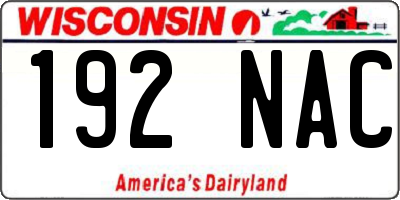 WI license plate 192NAC