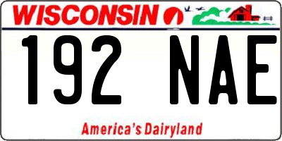 WI license plate 192NAE