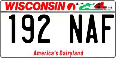 WI license plate 192NAF