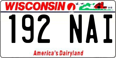 WI license plate 192NAI
