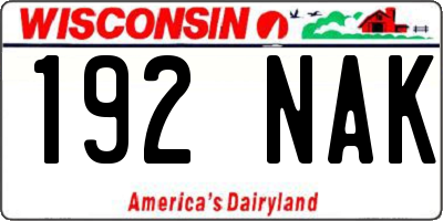 WI license plate 192NAK